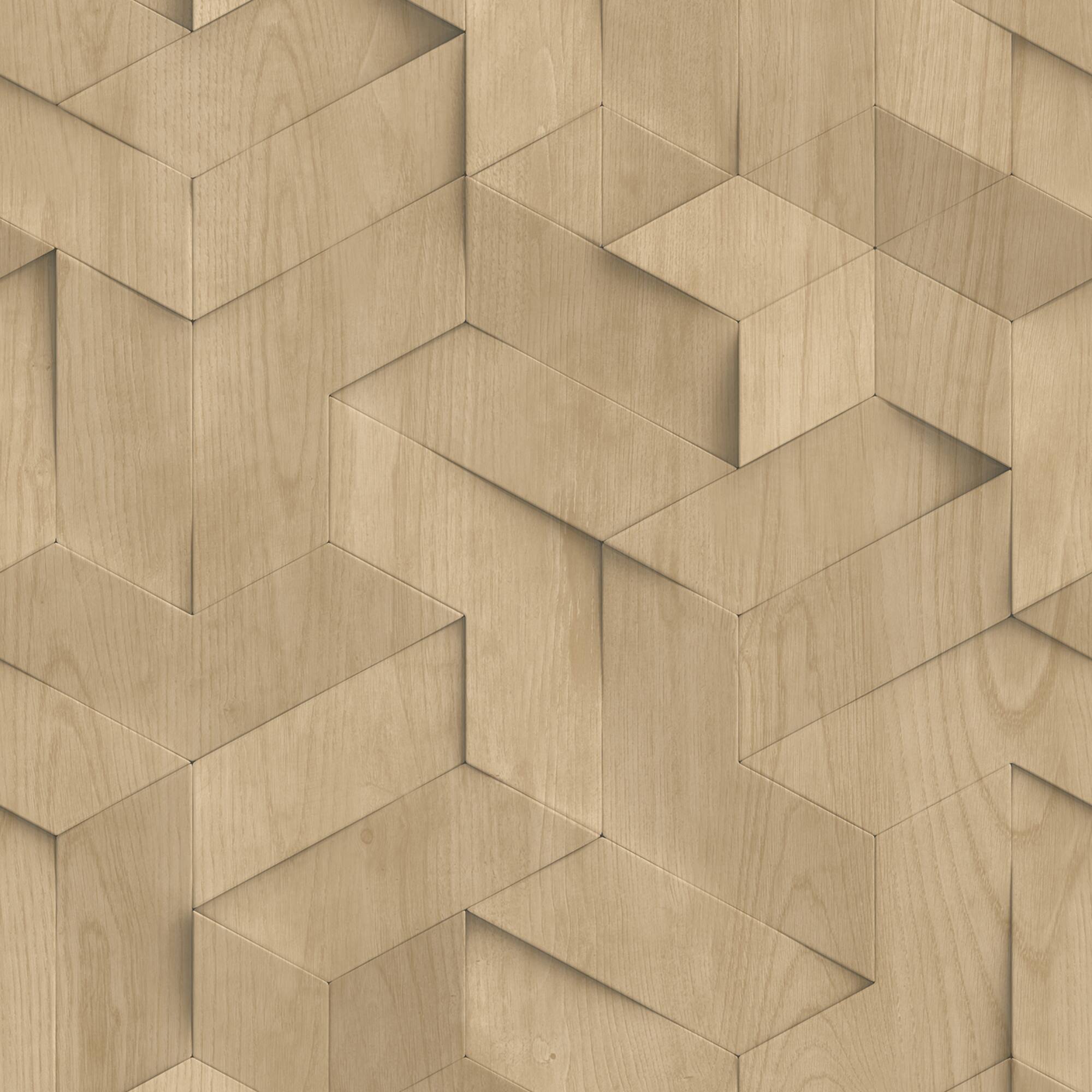 Designs Direct Woodblock Geometric Illusion Wallpaper